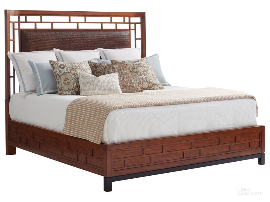 The appearance of Ocean Club Paradise Point Cal. King Panel Bed designed by Tommy Bahama in the transitional interior design. This brown piece of furniture  was selected by 1StopBedrooms from Ocean Club Collection to add a touch of cosiness and style into your home. Sku: 01-0536-135C. Bed Type: Panel Bed. Product Type: Panel Bed. Bed Size: California King. Material: Rattan. Image1