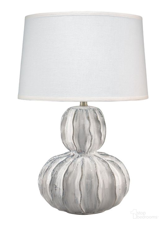 The appearance of Oceane Gourd Table Lamp designed by Jamie Young Company in the coastal interior design. This white piece of furniture  was selected by 1StopBedrooms from Oceane Collection to add a touch of cosiness and style into your home. Sku: 9OCEAWHC131G. Material: Ceramic. Product Type: Table Lamp. Image1