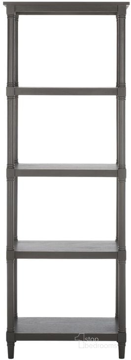 The appearance of Odessa Grey 5-Tier Bookcase designed by Safavieh in the traditional interior design. This grey piece of furniture  was selected by 1StopBedrooms from Odessa Collection to add a touch of cosiness and style into your home. Sku: AMH5721A. Material: Aluminum. Product Type: Etagere. Image1