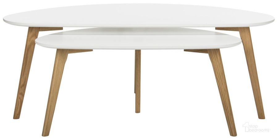 The appearance of Olida White Double Coffee Table designed by Safavieh in the modern / contemporary interior design. This white piece of furniture  was selected by 1StopBedrooms from Safavieh FOX Collection to add a touch of cosiness and style into your home. Sku: FOX8208A. Material: Wood. Product Type: Coffee Table. Image1