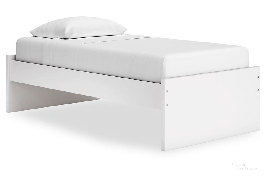 The appearance of Onita Twin Platform Bed In White designed by Signature Design by Ashley in the modern / contemporary interior design. This white piece of furniture  was selected by 1StopBedrooms from Onita Collection to add a touch of cosiness and style into your home. Sku: B100-11;EB9630-52;EB9630-89. Bed Type: Platform Bed. Material: Wood. Product Type: Platform Bed. Bed Size: Twin. Image1