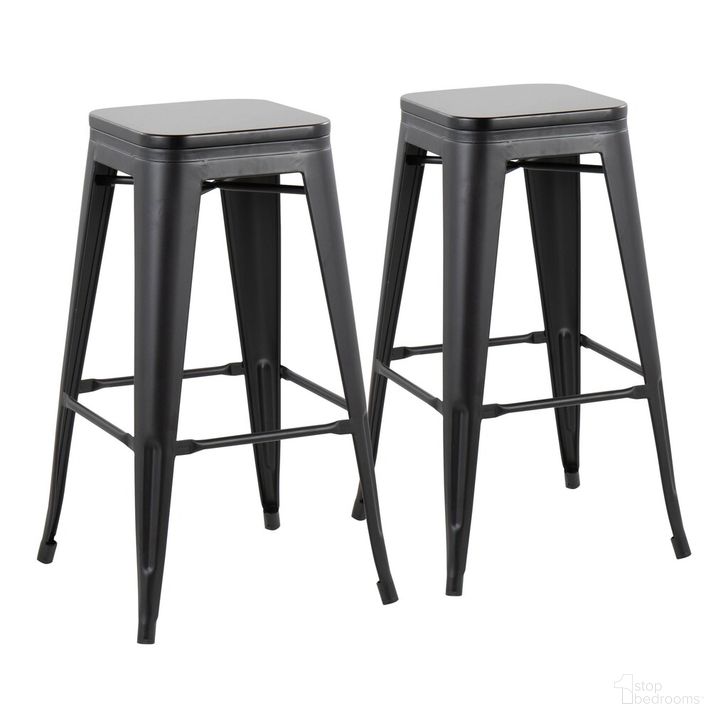 The appearance of Oregon Barstool Set of 2 In Black designed by Lumisource in the modern / contemporary interior design. This black piece of furniture  was selected by 1StopBedrooms from Oregon Collection to add a touch of cosiness and style into your home. Sku: B30-OREGON BKBK2. Material: Wood. Product Type: Barstool. Image1