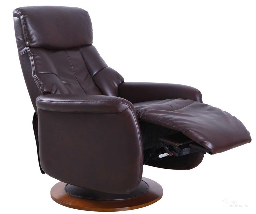 The appearance of Orleans Recliner In Espresso Air Leather designed by Mac Motion Chair in the transitional interior design. This walnut piece of furniture  was selected by 1StopBedrooms from Orleans Collection to add a touch of cosiness and style into your home. Sku: M710-514065. Product Type: Recliner. Material: Plywood. Image1