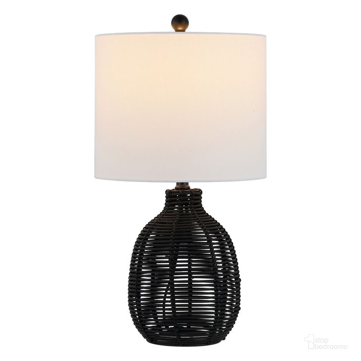The appearance of Oroya 23 Inch Black Rattan Table Lamp designed by Safavieh in the transitional interior design. This black piece of furniture  was selected by 1StopBedrooms from Oroya Collection to add a touch of cosiness and style into your home. Sku: TBL4473B. Material: Rattan. Product Type: Table Lamp. Image1