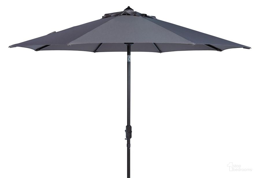 The appearance of Ortega Grey UV-Resistant 9 Auto Tilt Crank Umbrella designed by Safavieh in the modern / contemporary interior design. This grey piece of furniture  was selected by 1StopBedrooms from Ortega Collection to add a touch of cosiness and style into your home. Sku: PAT8001E. Material: Aluminum. Product Type: Umbrella. Image1