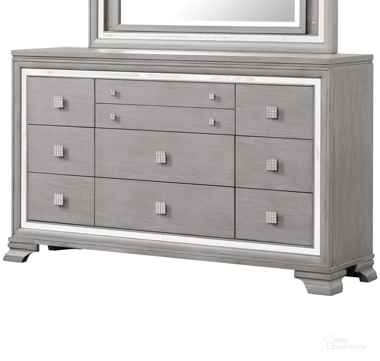 The appearance of Padua Dresser In Washed Gray designed by Glory in the modern / contemporary interior design. This washed grey piece of furniture  was selected by 1StopBedrooms from Padua Collection to add a touch of cosiness and style into your home. Sku: G05800-D. Material: Wood. Product Type: Dresser. Image1