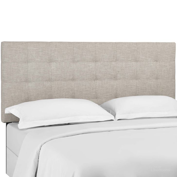 The appearance of Paisley Beige Tufted King and California King Upholstered Linen Fabric Headboard designed by Modway in the modern / contemporary interior design. This beige piece of furniture  was selected by 1StopBedrooms from Paisley Collection to add a touch of cosiness and style into your home. Sku: MOD-5855-BEI. Material: Fabric. Product Type: Headboard. Image1