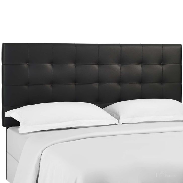 The appearance of Paisley Black Tufted Full / Queen Upholstered Faux Leather Headboard designed by Modway in the modern / contemporary interior design. This black piece of furniture  was selected by 1StopBedrooms from Paisley Collection to add a touch of cosiness and style into your home. Sku: MOD-5854-BLK. Material: Fabric. Product Type: Headboard. Image1