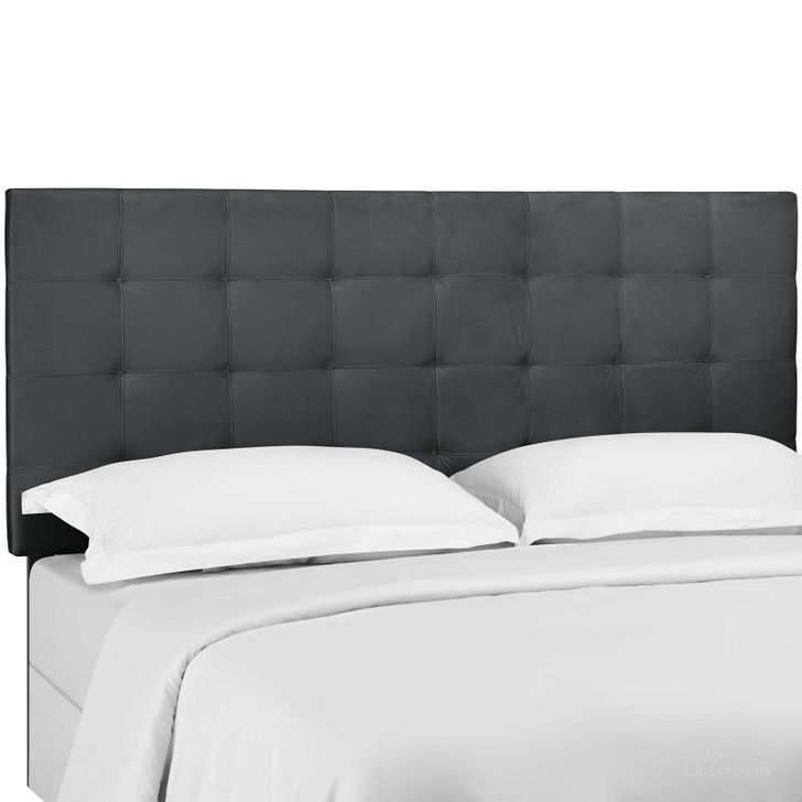 The appearance of Paisley Gray Tufted Full / Queen Upholstered Performance Velvet Headboard designed by Modway in the modern / contemporary interior design. This gray piece of furniture  was selected by 1StopBedrooms from Paisley Collection to add a touch of cosiness and style into your home. Sku: MOD-5853-GRY. Material: Fabric. Product Type: Headboard. Image1
