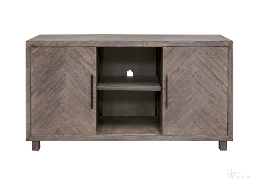 The appearance of Palisades 60 Inch TV Console In Gray designed by Martin Furniture in the country / farmhouse interior design. This gray piece of furniture  was selected by 1StopBedrooms from Palisades Collection to add a touch of cosiness and style into your home. Sku: IMPA360. Material: Wood. Product Type: TV Console. Image1
