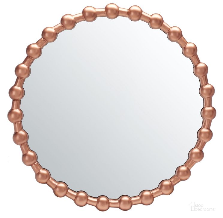 The appearance of Pallas Mirror in Copper designed by Safavieh in the coastal interior design. This copper piece of furniture  was selected by 1StopBedrooms from Pallas Collection to add a touch of cosiness and style into your home. Sku: MRR3053A. Product Type: Mirror. Material: Iron. Image1