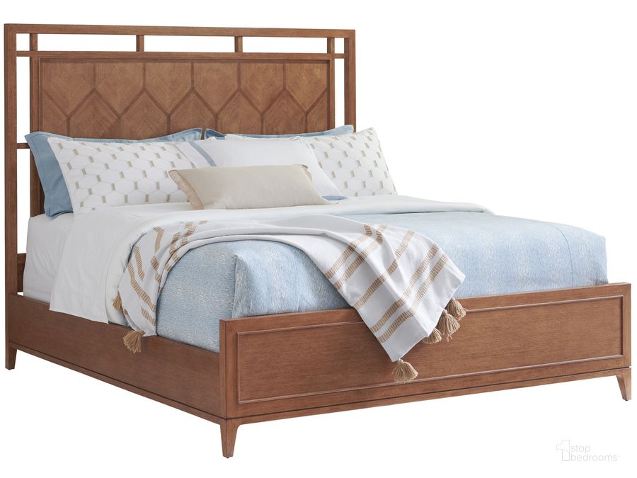 The appearance of Palm Rancho Mirage Queen Panel Bed designed by Tommy Bahama in the modern / contemporary interior design. This copper piece of furniture  was selected by 1StopBedrooms from Palm Collection to add a touch of cosiness and style into your home. Sku: 01-0575-133C. Bed Type: Panel Bed. Product Type: Panel Bed. Bed Size: Queen. Image1