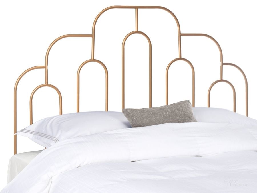 The appearance of Paloma Gold Metal Full Retro Headboard designed by Safavieh in the modern / contemporary interior design. This gold piece of furniture  was selected by 1StopBedrooms from Paloma Collection to add a touch of cosiness and style into your home. Sku: HBD6201C-F. Material: Metal. Product Type: Headboard. Bed Size: Full. Image1