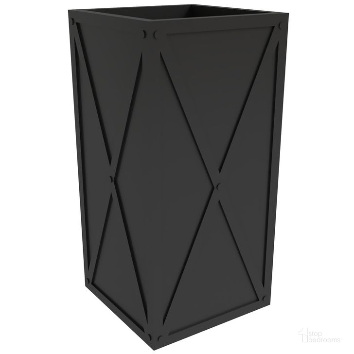 The appearance of Papyrus 29 Inch High Fiber Stone Rectangle Planter In Black designed by LeisureMod in the modern / contemporary interior design. This black piece of furniture  was selected by 1StopBedrooms from Papyrus Collection to add a touch of cosiness and style into your home. Sku: PP29BL. Material: Stone. Product Type: Planter. Image1