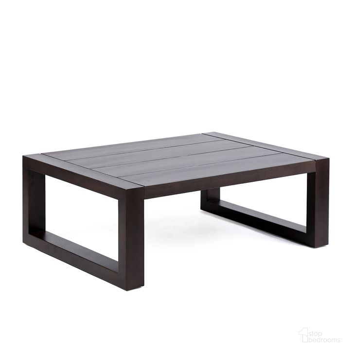 The appearance of Paradise Outdoor Dark Eucalyptus Wood Coffee Table designed by Armen Living in the modern / contemporary interior design. This black walnut piece of furniture  was selected by 1StopBedrooms from Paradise Collection to add a touch of cosiness and style into your home. Sku: LCPRCODK. Material: Wood. Product Type: Outdoor Table. Image1