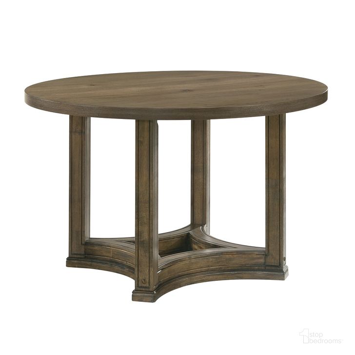 The appearance of Parfield Round Dining Table In Weathered Oak designed by ACME in the transitional interior design. This weathered oak piece of furniture  was selected by 1StopBedrooms from Parfield Collection to add a touch of cosiness and style into your home. Sku: DN01809-1;DN01809-2. Table Base Style: Legs. Table Top Shape: Round. Material: Wood. Product Type: Dining Table. Size: 47". Image1