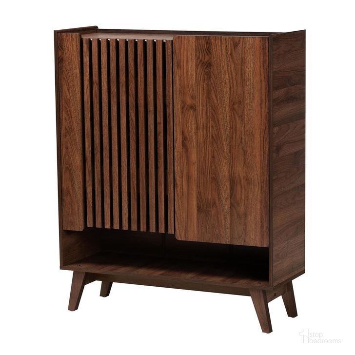 The appearance of Paricia Wood Shoe Cabinet In Walnut Brown designed by Baxton Studio in the transitional interior design. This walnut brown piece of furniture  was selected by 1StopBedrooms from Paricia Collection to add a touch of cosiness and style into your home. Sku: SESC70340WI-CLB-Shoe Cabinet. Material: Wood. Product Type: Shoe Cabinet. Image1