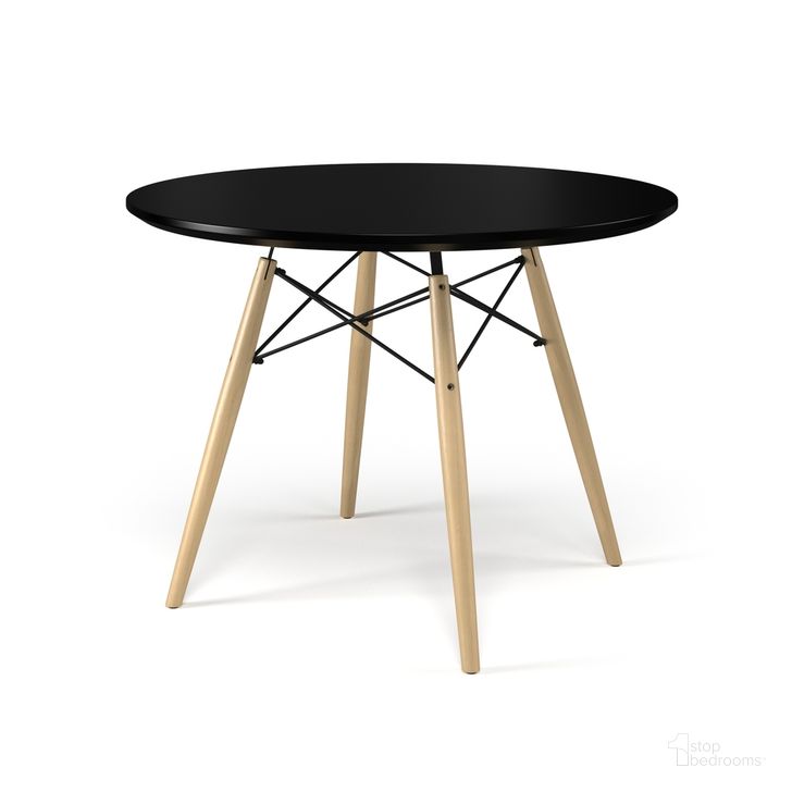 The appearance of Parisian 39 Inch Round Dining Table In Black and Natural designed by Aeons in the  interior design. This black and natural piece of furniture  was selected by 1StopBedrooms from Paris Collection to add a touch of cosiness and style into your home. Sku: AE6500-Black-Natural. Table Base Style: Legs. Table Top Shape: Round. Material: Wood. Product Type: Dining Table. Size: 39". Image1