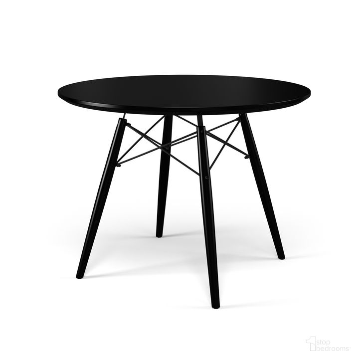 The appearance of Parisian 39 Inch Round Dining Table In Black designed by Aeons in the  interior design. This black piece of furniture  was selected by 1StopBedrooms from Paris Collection to add a touch of cosiness and style into your home. Sku: AE6500-Black-Black. Table Base Style: Legs. Table Top Shape: Round. Material: Wood. Product Type: Dining Table. Size: 39". Image1