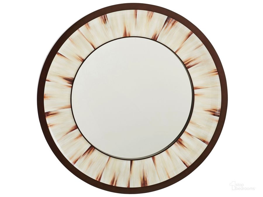 The appearance of Park City Academy Round Mirror designed by Barclay Butera in the modern / contemporary interior design. This gold piece of furniture  was selected by 1StopBedrooms from Park City Collection to add a touch of cosiness and style into your home. Sku: 01-0932-201. Product Type: Mirror. Image1