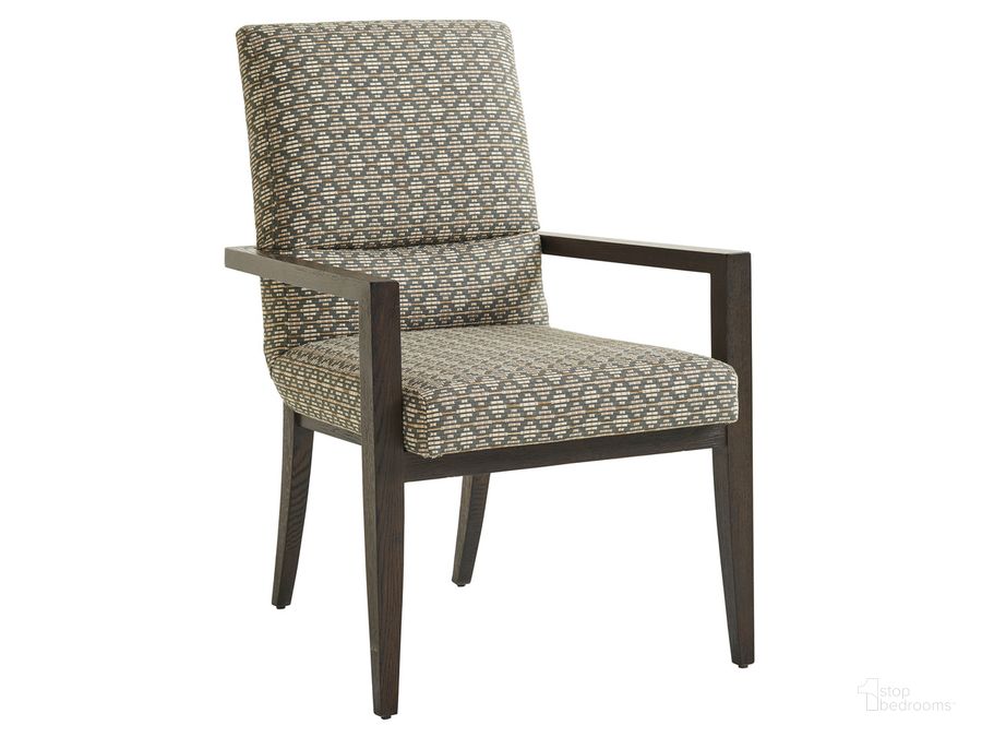 The appearance of Park City Glenwild Upholstered Arm Chair 01-0930-883-41 designed by Barclay Butera in the transitional interior design. This mocha piece of furniture  was selected by 1StopBedrooms from Park City Collection to add a touch of cosiness and style into your home. Sku: 01-0930-883-41. Product Type: Arm Chair. Image1