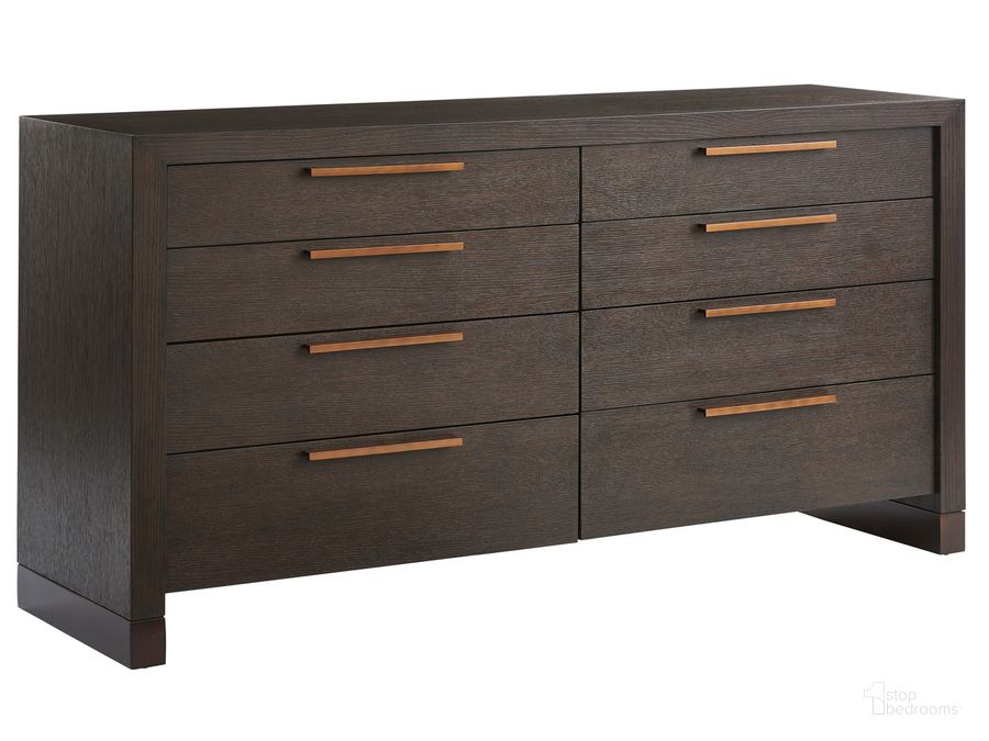 The appearance of Park City Skylark Double Dresser designed by Barclay Butera in the transitional interior design. This mocha piece of furniture  was selected by 1StopBedrooms from Park City Collection to add a touch of cosiness and style into your home. Sku: 01-0930-222. Product Type: Dresser. Image1