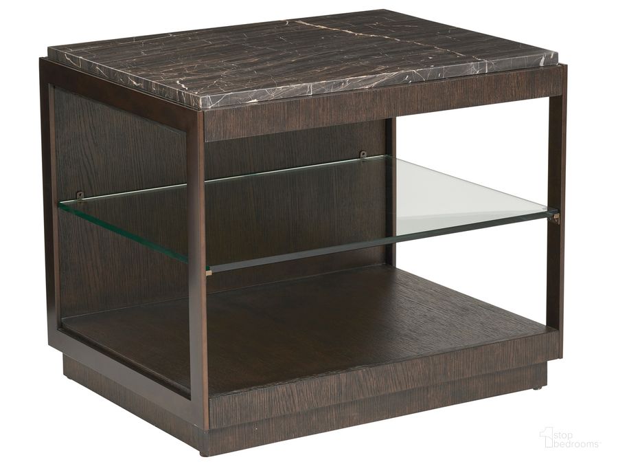 The appearance of Park City Summit Rectangular End Table designed by Barclay Butera in the modern / contemporary interior design. This mocha piece of furniture  was selected by 1StopBedrooms from Park City Collection to add a touch of cosiness and style into your home. Sku: 01-0930-955. Product Type: End Table. Image1