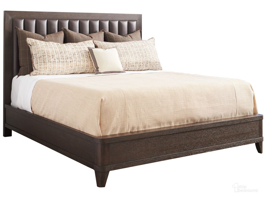 The appearance of Park City Talisker King Upholstered Bed designed by Barclay Butera in the transitional interior design. This dark mocha piece of furniture  was selected by 1StopBedrooms from Park City Collection to add a touch of cosiness and style into your home. Sku: 01-0930-154C. Bed Type: Panel Bed. Product Type: Panel Bed. Bed Size: King. Image1