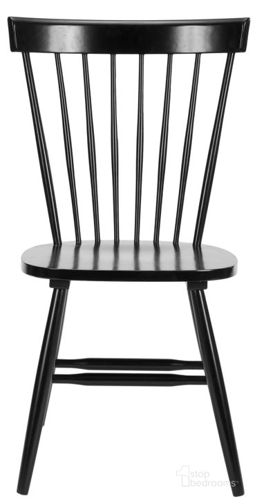 The appearance of Parker Black 17 Inch Spindle Dining Chair Set of 2 designed by Safavieh in the country / farmhouse interior design. This black piece of furniture  was selected by 1StopBedrooms from Jorja Collection to add a touch of cosiness and style into your home. Sku: AMH8500B-SET2. Material: Wood. Product Type: Dining Chair. Image1
