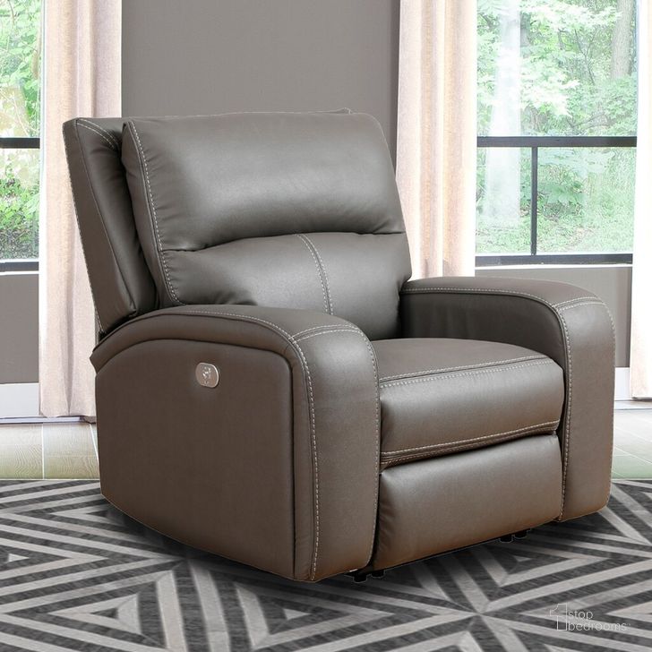 The appearance of Polaris Haze Zero Gravity Power Recliner In Grey designed by Parker House in the modern / contemporary interior design. This grey piece of furniture  was selected by 1StopBedrooms from Polaris Collection to add a touch of cosiness and style into your home. Sku: MPOL#812PHZ-HAZ. Material: Polyester. Product Type: Recliner. Image1