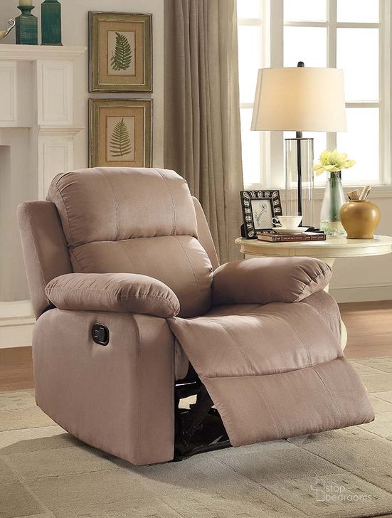 The appearance of Parklon Brown Recliner designed by ACME in the modern / contemporary interior design. This brown piece of furniture  was selected by 1StopBedrooms from Parklon Collection to add a touch of cosiness and style into your home. Sku: 59468. Material: Microfiber. Product Type: Recliner. Image1