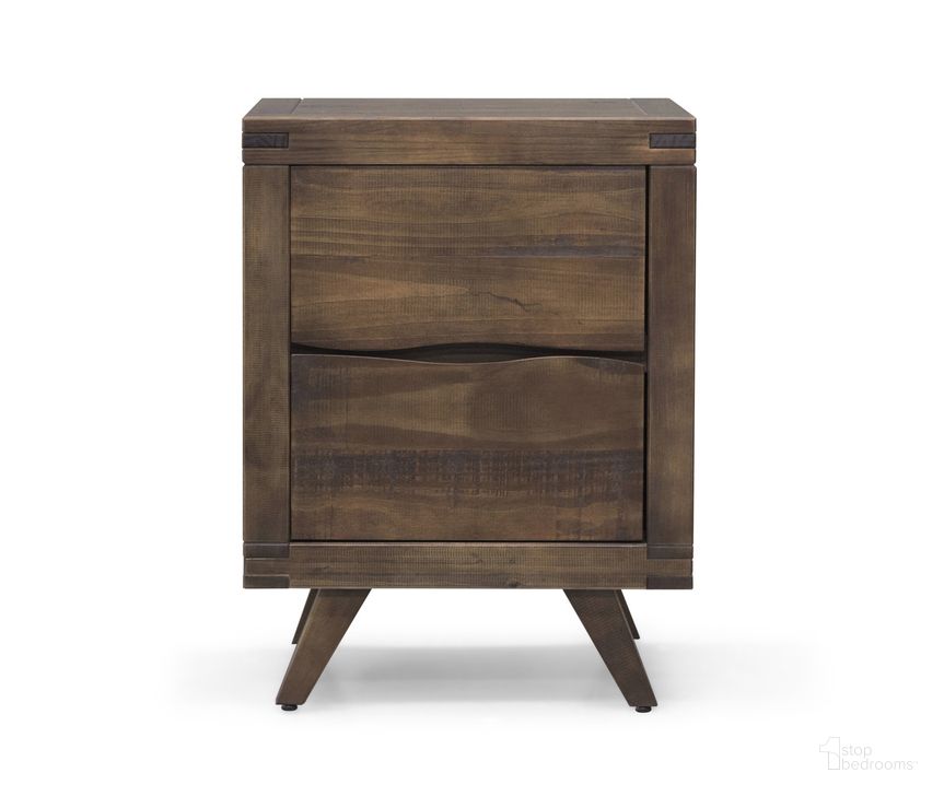 The appearance of Pasco Nightstand with Glides In Brown designed by Steve Silver in the  interior design. This brown piece of furniture  was selected by 1StopBedrooms from Pasco Collection to add a touch of cosiness and style into your home. Sku: AS900NSG. Product Type: Nightstand. Material: Pine. Image1