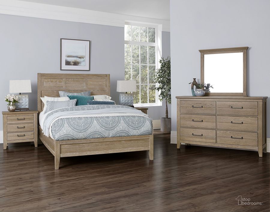 The appearance of Passageways Deep Sand Louvered Panel Bedroom Set With Low Profile Footboard designed by Artisan & Post in the transitional interior design. This beige piece of furniture  was selected by 1StopBedrooms from Passageways Collection to add a touch of cosiness and style into your home. Sku: 141-557;141-755;141-822;141-227. Material: Wood. Product Type: Bedroom Set. Bed Size: Queen. Image1