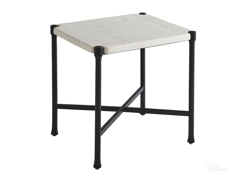 The appearance of Pavlova Rectangular End Table designed by Tommy Bahama in the modern / contemporary interior design. This graphite piece of furniture  was selected by 1StopBedrooms from Pavlova Collection to add a touch of cosiness and style into your home. Sku: 01-3910-953. Material: Aluminum. Product Type: Outdoor Table. Image1