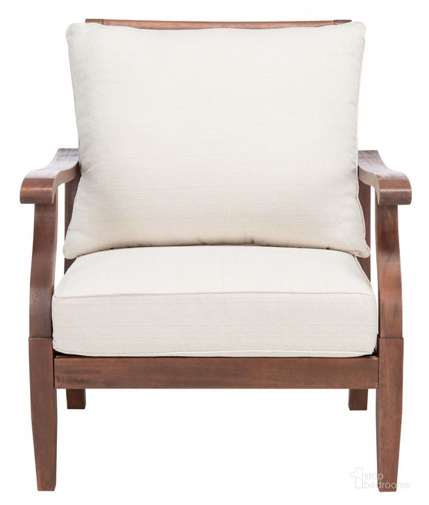 The appearance of Payden Outdoor Accent Chair In Natural And Beige designed by Safavieh Couture in the modern / contemporary interior design. This natural and beige piece of furniture  was selected by 1StopBedrooms from Payden Collection to add a touch of cosiness and style into your home. Sku: CPT1022A. Material: Wood. Product Type: Outdoor Chair. Image1