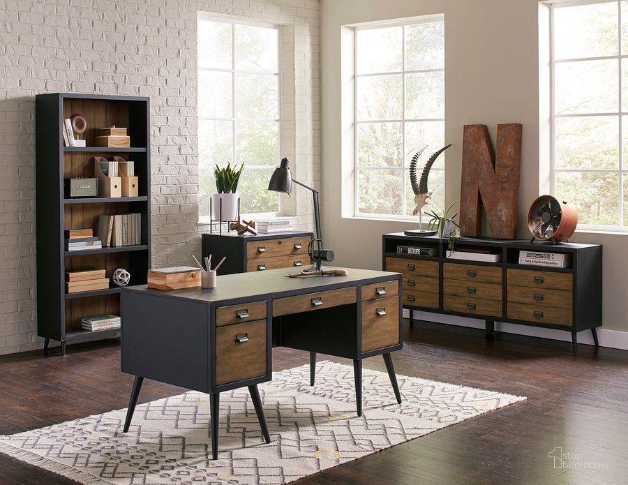 The appearance of Payton Executive Home Office Set In Black designed by Martin Furniture in the transitional interior design. This black piece of furniture  was selected by 1StopBedrooms from Payton Collection to add a touch of cosiness and style into your home. Sku: IMPY660;IMPY450. Material: Wood. Product Type: Home Office Set. Image1
