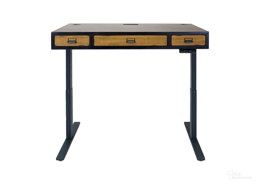 The appearance of Payton Mid-Century Wood Electronic Sit and Stand Desk In Black designed by Martin Furniture in the transitional interior design. This black piece of furniture  was selected by 1StopBedrooms from Payton Collection to add a touch of cosiness and style into your home. Sku: IMPY384T-KIT. Material: Wood. Product Type: Office Desk. Image1