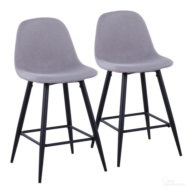 The appearance of Pebble Counter Stool Set of 2 In Black designed by Lumisource in the transitional interior design. This black piece of furniture  was selected by 1StopBedrooms from Pebble Collection to add a touch of cosiness and style into your home. Sku: B24-PEB BKLGY2. Material: Metal. Product Type: Barstool. Image1