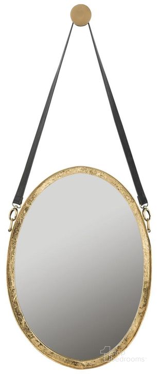 The appearance of Pembroke Strap Mirror designed by Safavieh in the rustic / southwestern interior design. This antique gold piece of furniture  was selected by 1StopBedrooms from Safavieh MIR Collection to add a touch of cosiness and style into your home. Sku: MIR4066A. Product Type: Mirror. Image1