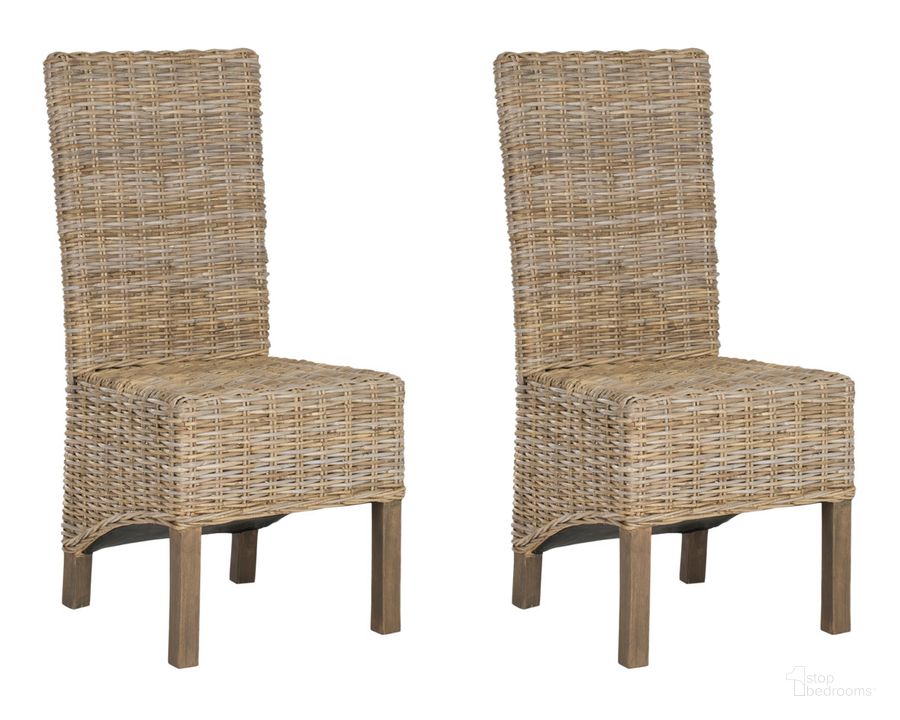The appearance of Pembrooke Unfinished Rattan Side Chair Set of 2 designed by Safavieh in the modern / contemporary interior design. This light brown piece of furniture  was selected by 1StopBedrooms from Pembrooke Collection to add a touch of cosiness and style into your home. Sku: FOX6520B-SET2. Product Type: Dining Chair. Material: Rattan. Image1