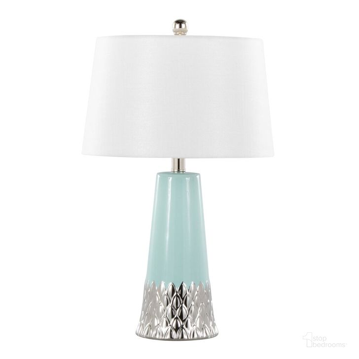 The appearance of Penelope 22 Inch Ceramic Table Lamp In White and Blue designed by Lumisource in the modern / contemporary interior design. This white and blue piece of furniture  was selected by 1StopBedrooms from Penelope Collection to add a touch of cosiness and style into your home. Sku: TL22-PNLPE BUSVW. Material: Metal. Product Type: Table Lamp. Image1