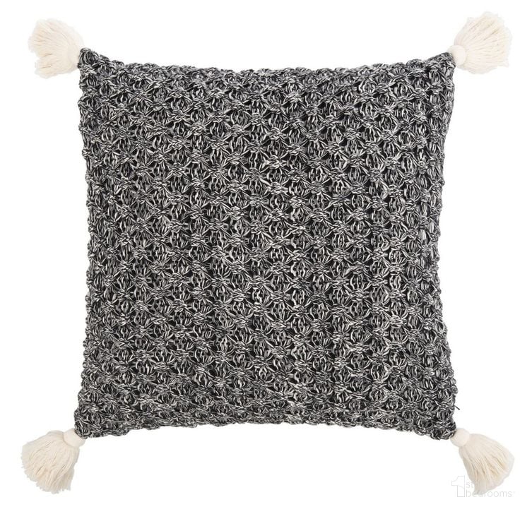 The appearance of Pennie Knit Tassel Pillow designed by Safavieh in the modern / contemporary interior design. This black piece of furniture  was selected by 1StopBedrooms from Pennie Collection to add a touch of cosiness and style into your home. Sku: PLS214A-2020. Material: Cotton. Product Type: Pillows and Throw. Image1