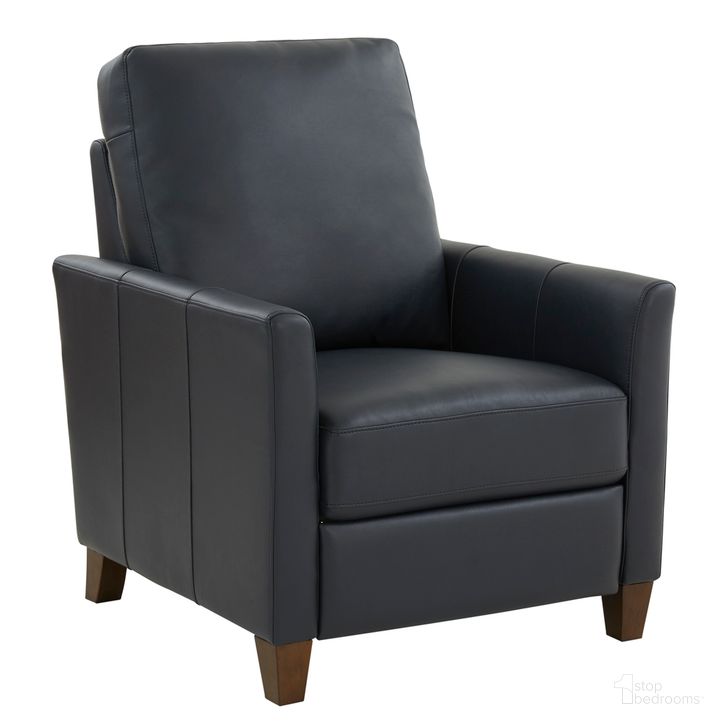 The appearance of Penny Faux Leather Modern Recliner In Midnight Blue designed by Comfort Pointe in the modern / contemporary interior design. This midnight blue piece of furniture  was selected by 1StopBedrooms from Penny Collection to add a touch of cosiness and style into your home. Sku: 8076-14. Product Type: Recliner. Material: Plywood. Image1
