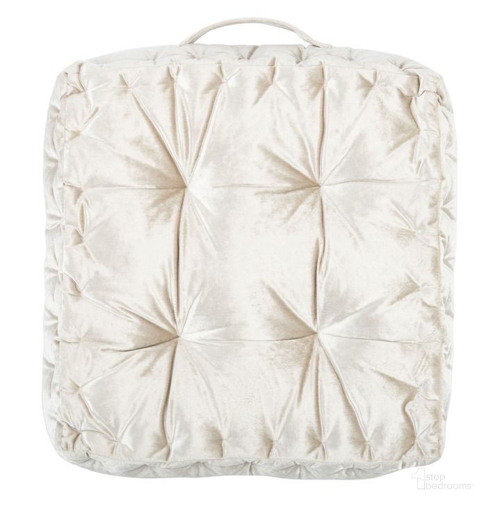 The appearance of Peony Floor Pillow in White designed by Safavieh in the transitional interior design. This white piece of furniture  was selected by 1StopBedrooms from Peony Collection to add a touch of cosiness and style into your home. Sku: FLP1003A. Product Type: Pillow. Material: Velvet. Image1