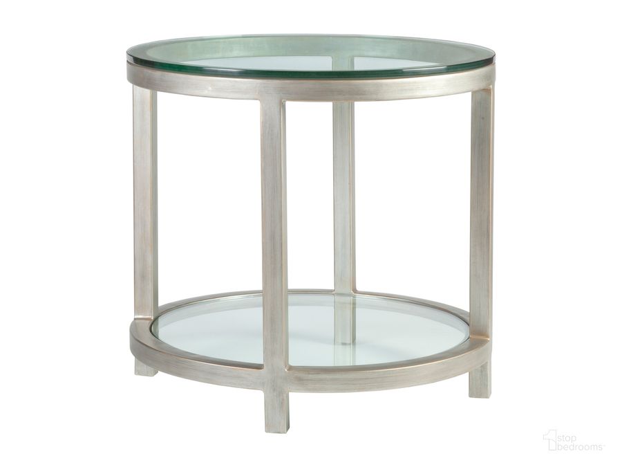The appearance of Per Se Argento Round End Table designed by Artistica Home in the transitional interior design. This argento piece of furniture  was selected by 1StopBedrooms from Per Se Collection to add a touch of cosiness and style into your home. Sku: 01-2013-950-46. Product Type: End Table.