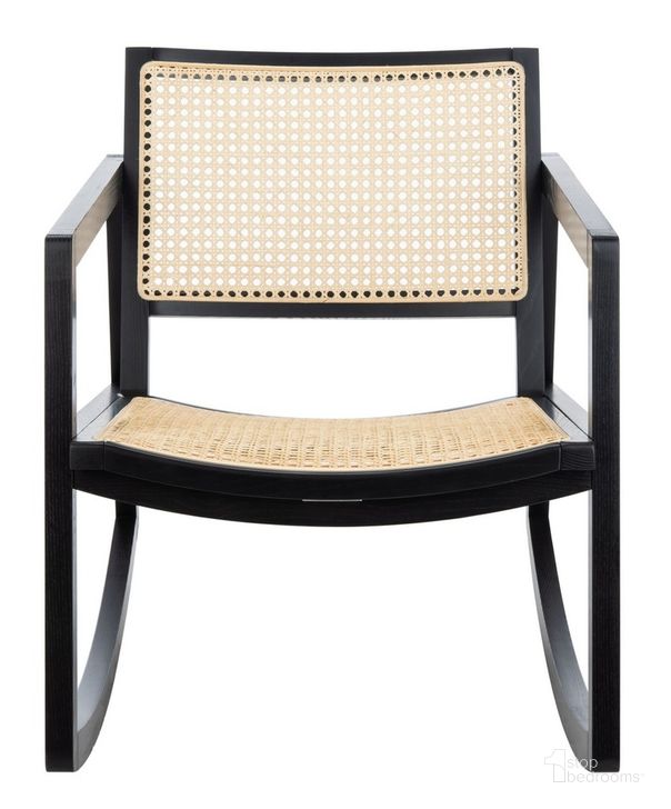 The appearance of Perth Rattan Rocking Chair In Black And Natural designed by Safavieh Couture in the modern / contemporary interior design. This black and natural piece of furniture  was selected by 1StopBedrooms from Perth Collection to add a touch of cosiness and style into your home. Sku: SFV4103A. Material: Wood. Product Type: Recliners and Rocker. Image1