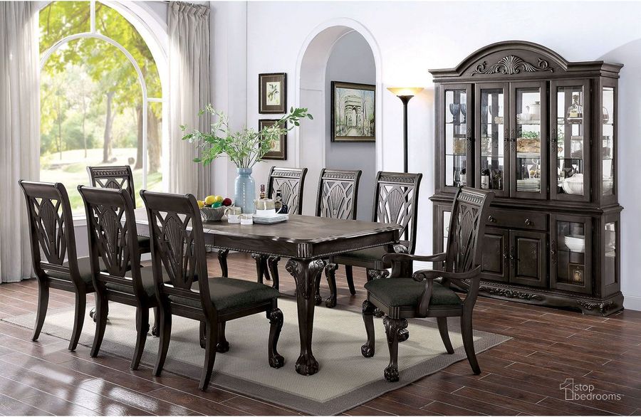 The appearance of Petersburg Dark Gray Extendable Dining Room Set designed by Furniture of America in the traditional interior design. This gray piece of furniture  was selected by 1StopBedrooms from Petersburg Collection to add a touch of cosiness and style into your home. Sku: CM3185DG-T;CM3185DG-SC-2PK. Material: Wood. Product Type: Dining Room Set. Image1