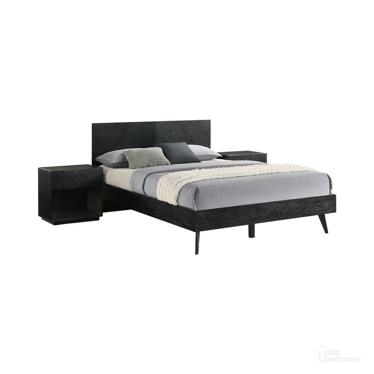 The appearance of Petra 3 Piece Wood Bedroom Set In Black designed by Armen Living in the transitional interior design. This black piece of furniture  was selected by 1StopBedrooms from Petra Collection to add a touch of cosiness and style into your home. Sku: LCPTBDQNBLKBX1;LCPTBDQNBLKBX2;LCPTBDQNBLKBX3;LCPTLABLK;LCPTLABLK. Material: Wood. Product Type: Bedroom Set. Image1