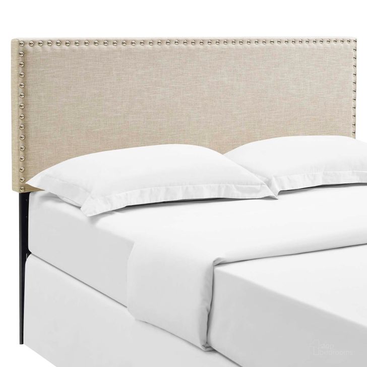 The appearance of Phoebe Beige Queen Upholstered Fabric Headboard designed by Modway in the modern / contemporary interior design. This beige piece of furniture  was selected by 1StopBedrooms from Phoebe Collection to add a touch of cosiness and style into your home. Sku: MOD-5386-BEI. Material: Wood. Product Type: Headboard. Image1