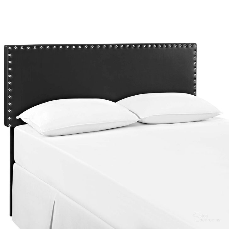 The appearance of Phoebe Black King Upholstered Vinyl Headboard designed by Modway in the modern / contemporary interior design. This black piece of furniture  was selected by 1StopBedrooms from Phoebe Collection to add a touch of cosiness and style into your home. Sku: MOD-5387-BLK. Material: Wood. Product Type: Headboard. Image1